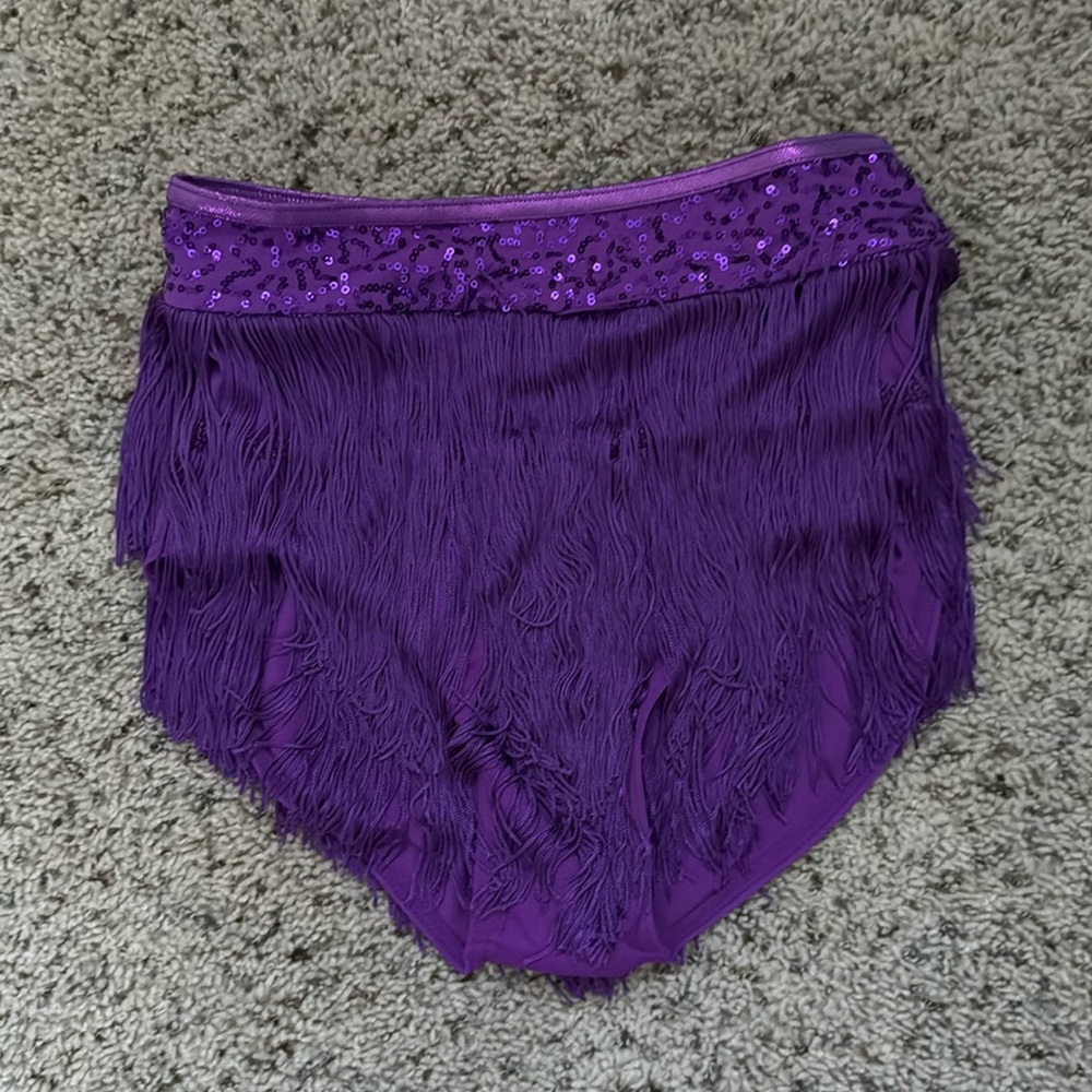 Balera Dancewear ballroom purple, brief fringe skirt
